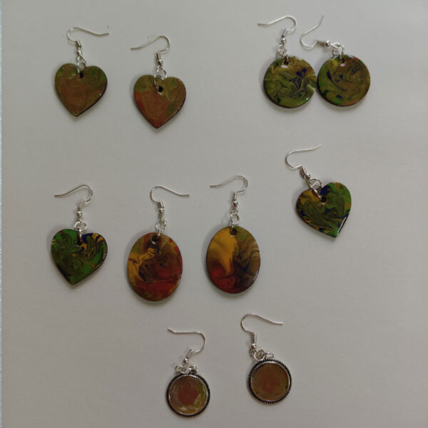 Resin coated earrings