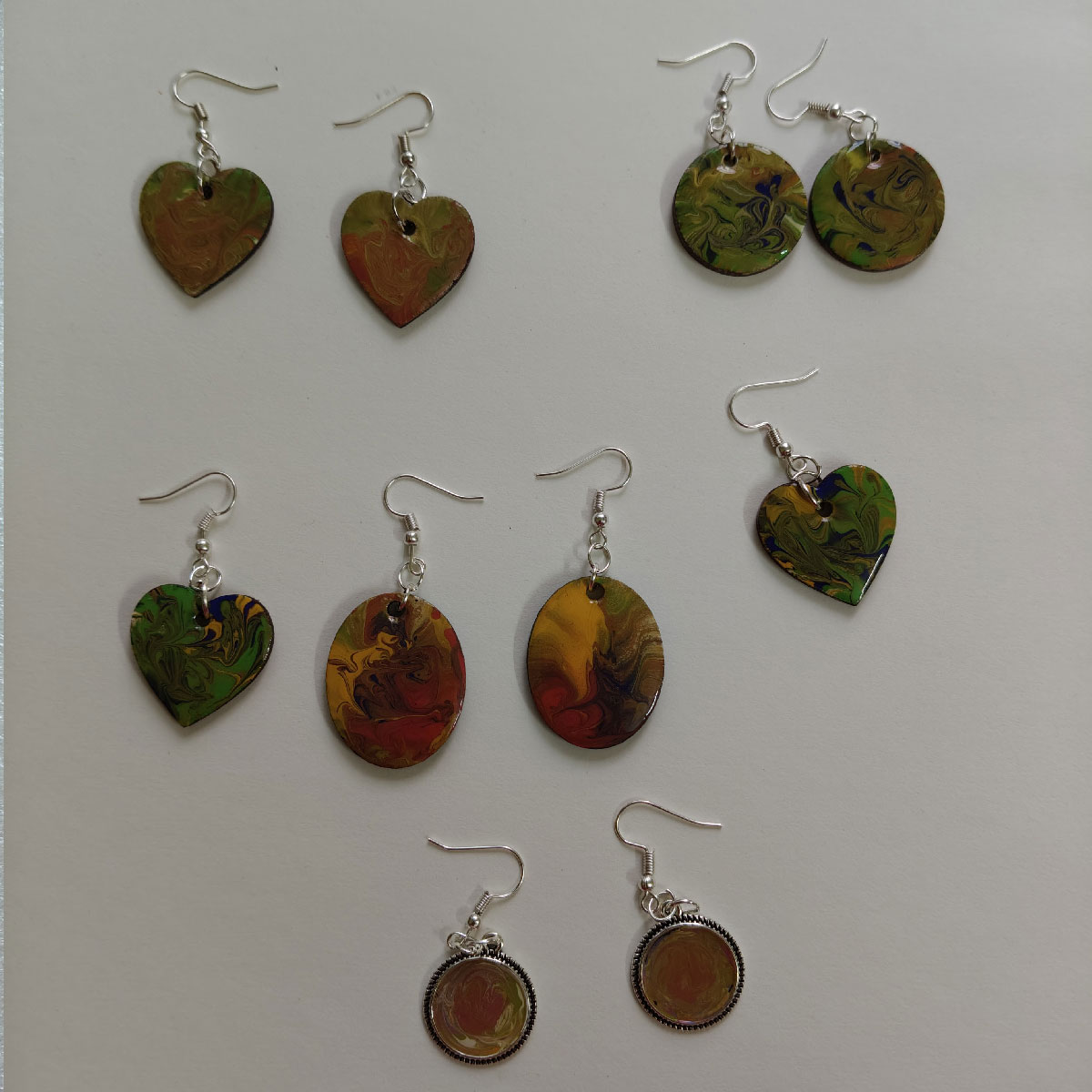 Resin coated earrings